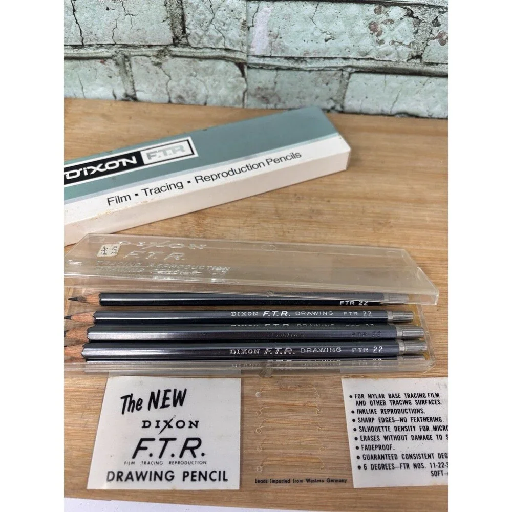 Lot DIXON FTR Drawing Pencils #33, #22,#11 New & Used, Boxes,24 Total Vintage